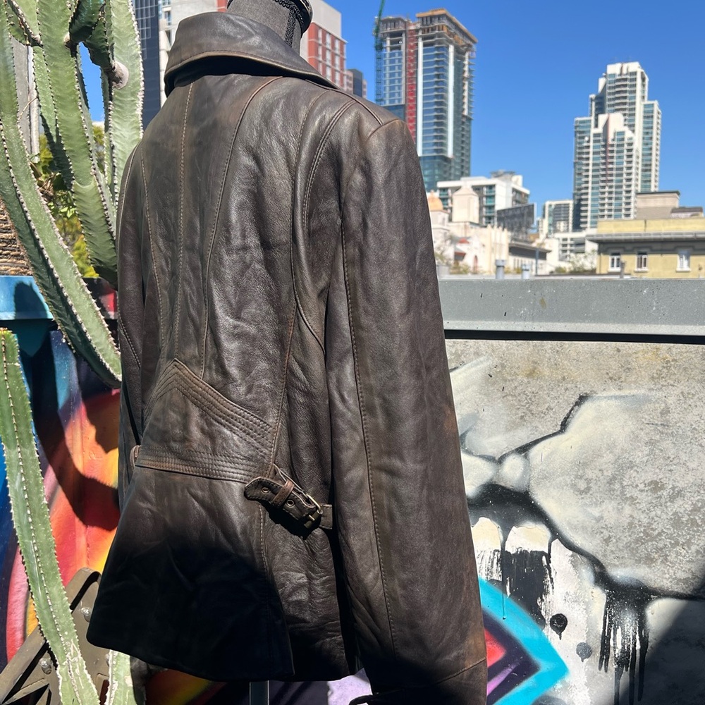 Vintage Lamb Leather Bomber Jacket Anorak Large-XL - Picture 6 of 16